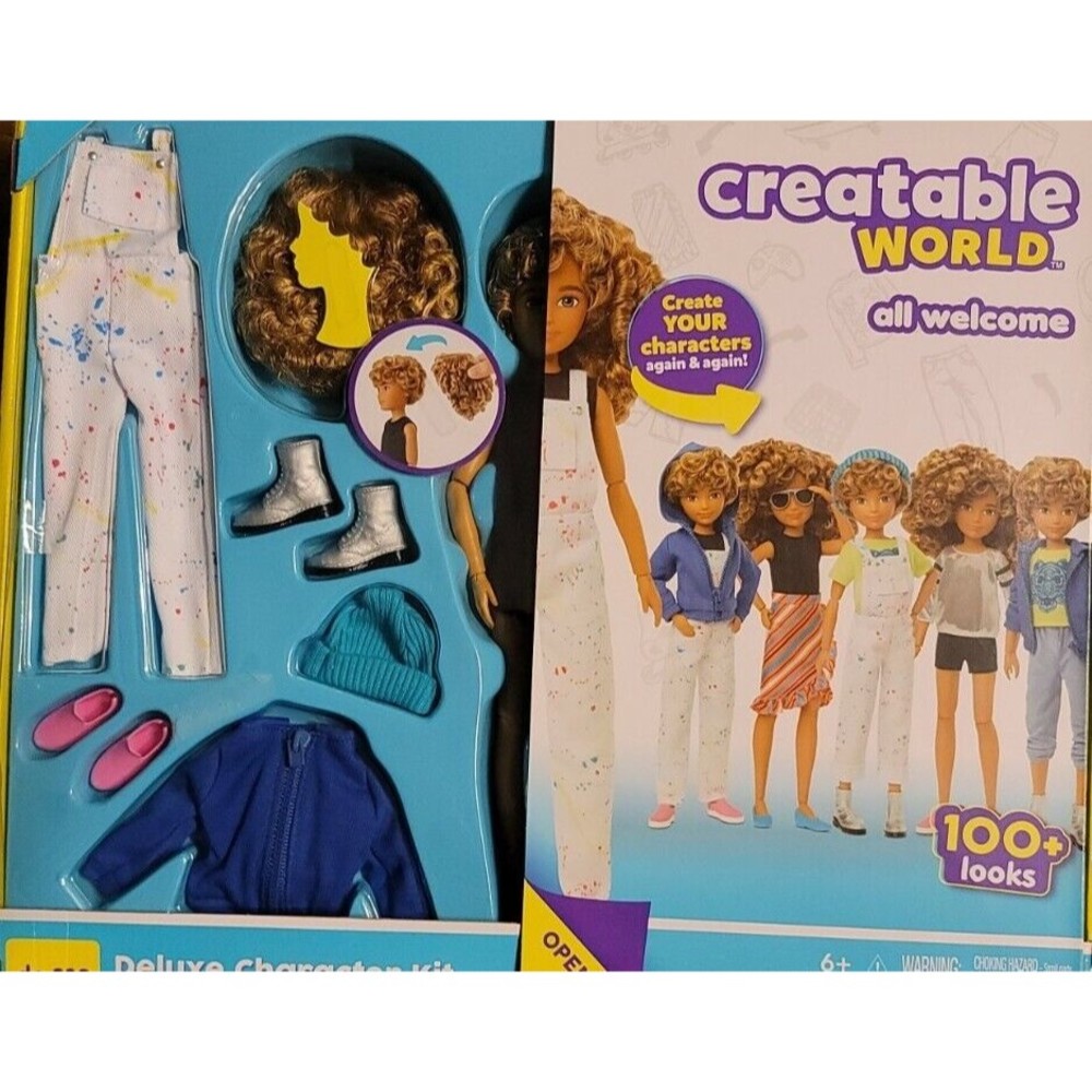 Creatable World Deluxe Character Kit Customizable Doll, Blonde Curly Hair new